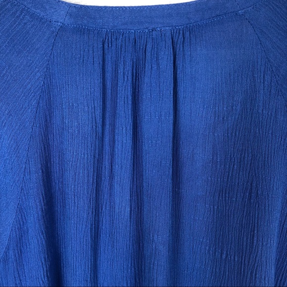 PINK BLUSH Blue Button Down Tunic Top Dress - Picture 6 of 8